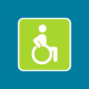 Wheelchair icon/icône de fauteuil roulant.