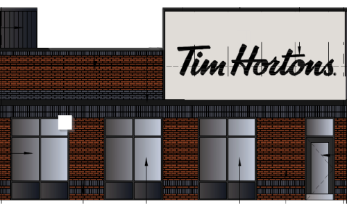Rendering of Tim Horton's store front